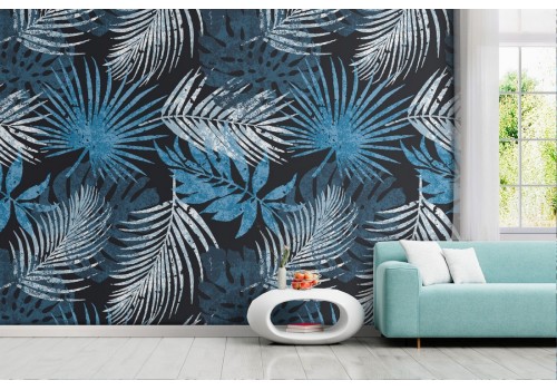 Wallpaper with stylized leaves modern design.