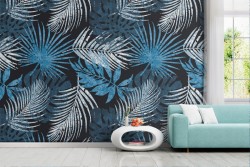 Wallpaper with stylized leaves modern design.