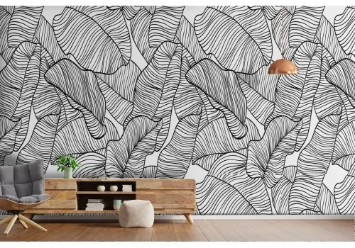 Wallpaper stylized leaves nature decoration.399