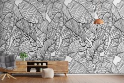 Wallpaper stylized leaves nature decoration.