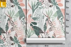 Wallpaper with stylized leaves nature modern design.