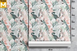 Modern Stylized Nature Leaves Wallpaper