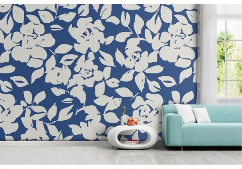 Wallpaper stylized leaves modern nature pattern.401