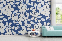 Wallpaper stylized leaves modern nature pattern.