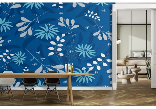 Modern nature stylized leaves wallpaper.