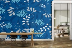 Modern nature stylized leaves wallpaper.