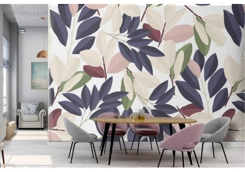 Modern nature stylized leaves wallpaper.403