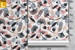 Modern nature stylized leaves wallpaper.