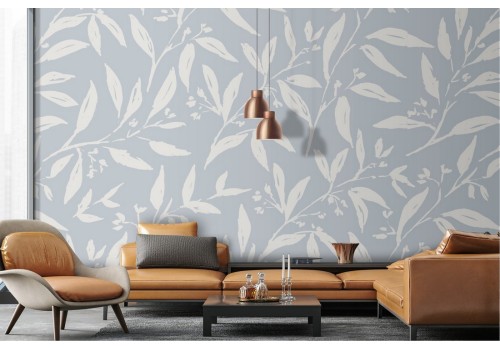 Modern nature stylized leaves wallpaper.