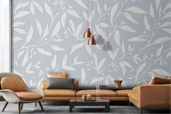 Modern nature stylized leaves wallpaper.