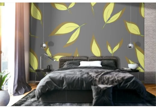 Modern nature stylized leaves wallpaper.408