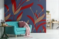 Modern nature stylized leaves wallpaper.