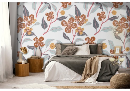 Modern nature stylized leaves wallpaper.