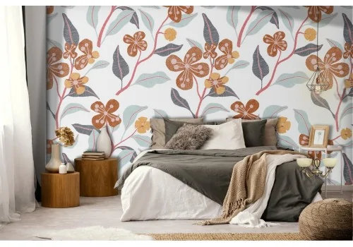 Modern nature stylized leaves wallpaper.410