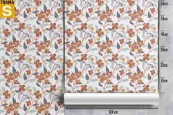 Carta da Parati Design e Stili Flora e Fauna Foglie Moderna Natura Stilizzata