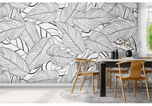 Wallpaper with stylized nature leaf pattern.412