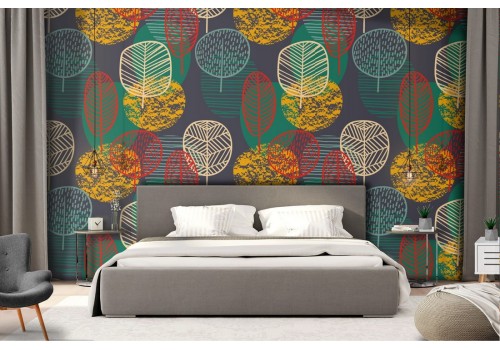 Wallpaper stylized leaves nature pattern.