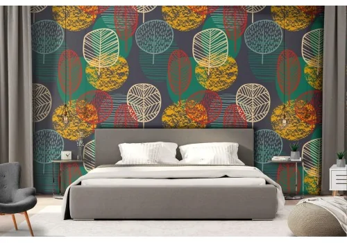 Wallpaper stylized leaves nature pattern.413