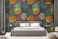 Wallpaper stylized leaves nature pattern.