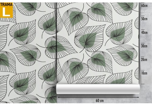 Carta da Parati foglie stilizzate natura pattern. 2