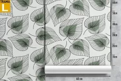 Carta da Parati foglie stilizzate natura pattern.