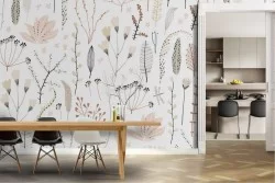 Wallpaper stylized leaves nature pattern.