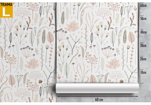 Carta da Parati foglie stilizzate natura pattern. 2