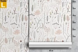 Carta da Parati foglie stilizzate natura pattern.