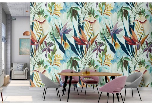 Wallpaper stylized leaves nature pattern.