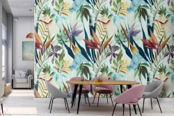 Wallpaper stylized leaves nature pattern.