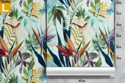 Carta da Parati foglie stilizzate natura pattern.