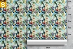 Carta da Parati Design e Stili Flora e Fauna Foglie Natura Stilizzata