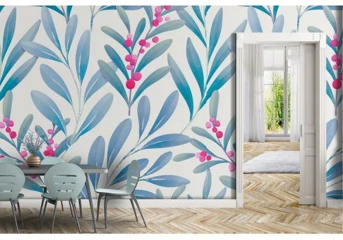 Wallpaper stylized leaves nature pattern.419