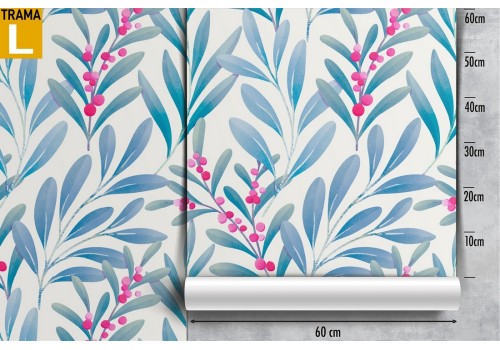 Carta da Parati foglie stilizzate natura pattern. 2