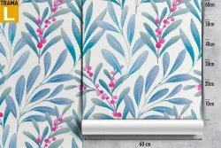 Carta da Parati foglie stilizzate natura pattern.