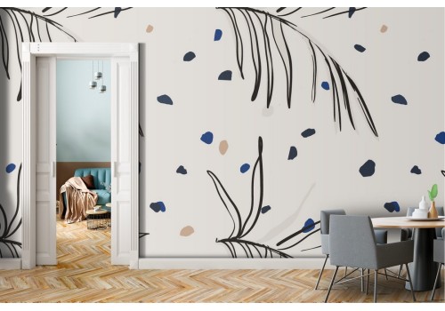 Wallpaper stylized leaves nature pattern.