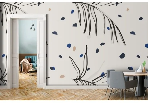 Wallpaper stylized leaves nature pattern.420