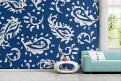 Wallpaper stylized leaves nature pattern.