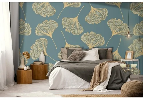 Wallpaper stylized leaves nature pattern.422