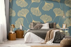 Wallpaper stylized leaves nature pattern.