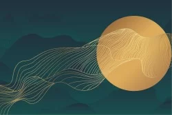 Carta da Parati Design e Stili Geometrica Astratta Stilizzata Righe e Onde