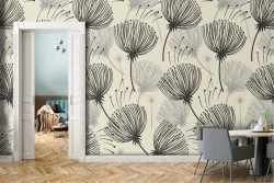 Vintage nature stylized leaves wallpaper.