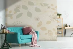 Vintage nature stylized leaves wallpaper.