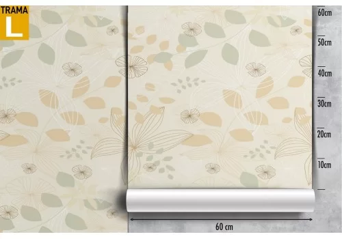 Carta da Parati foglie stilizzate natura vintage. 2