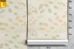 Carta da Parati foglie stilizzate natura vintage.