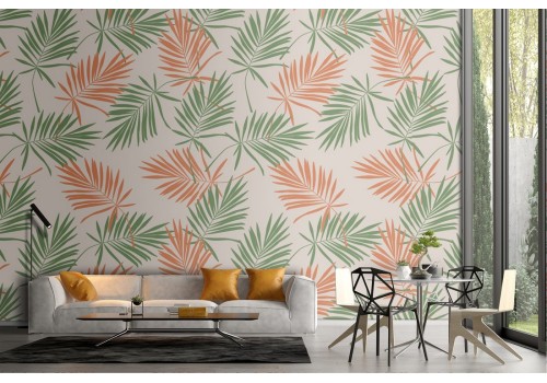 Vintage nature stylized leaves wallpaper.