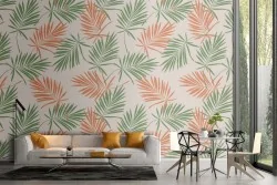 Vintage nature stylized leaves wallpaper.
