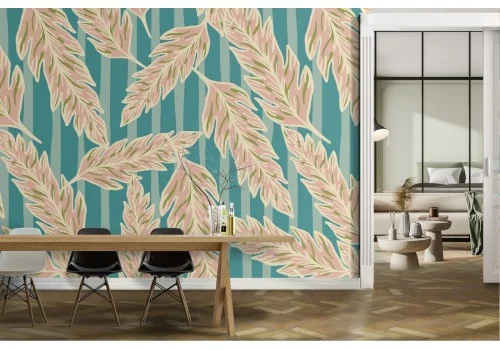 Vintage nature stylized leaves wallpaper.427