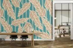 Vintage nature stylized leaves wallpaper.