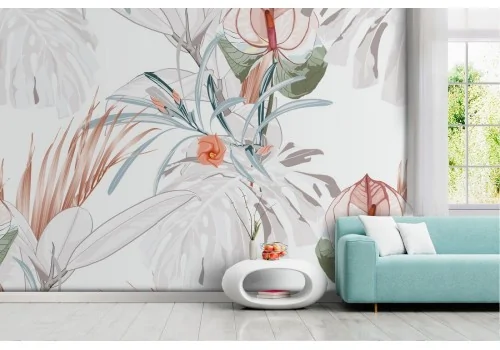 Wallpaper stylized vintage nature leaves.428